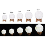 Luna 3D Moon Lamp — 16-Color Rechargeable