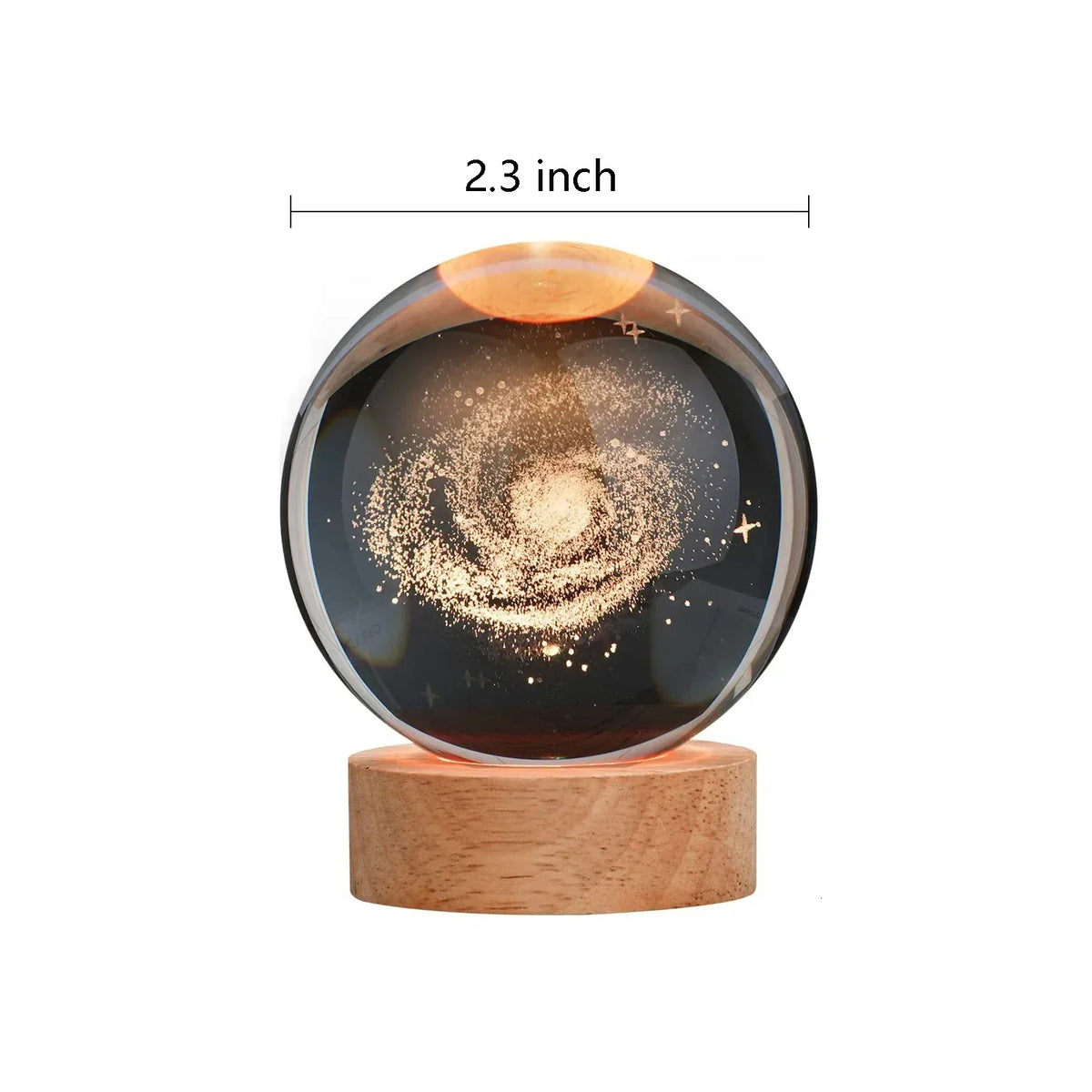 Cosmos Crystal Ball Lamp — 3D Engraved Night Light