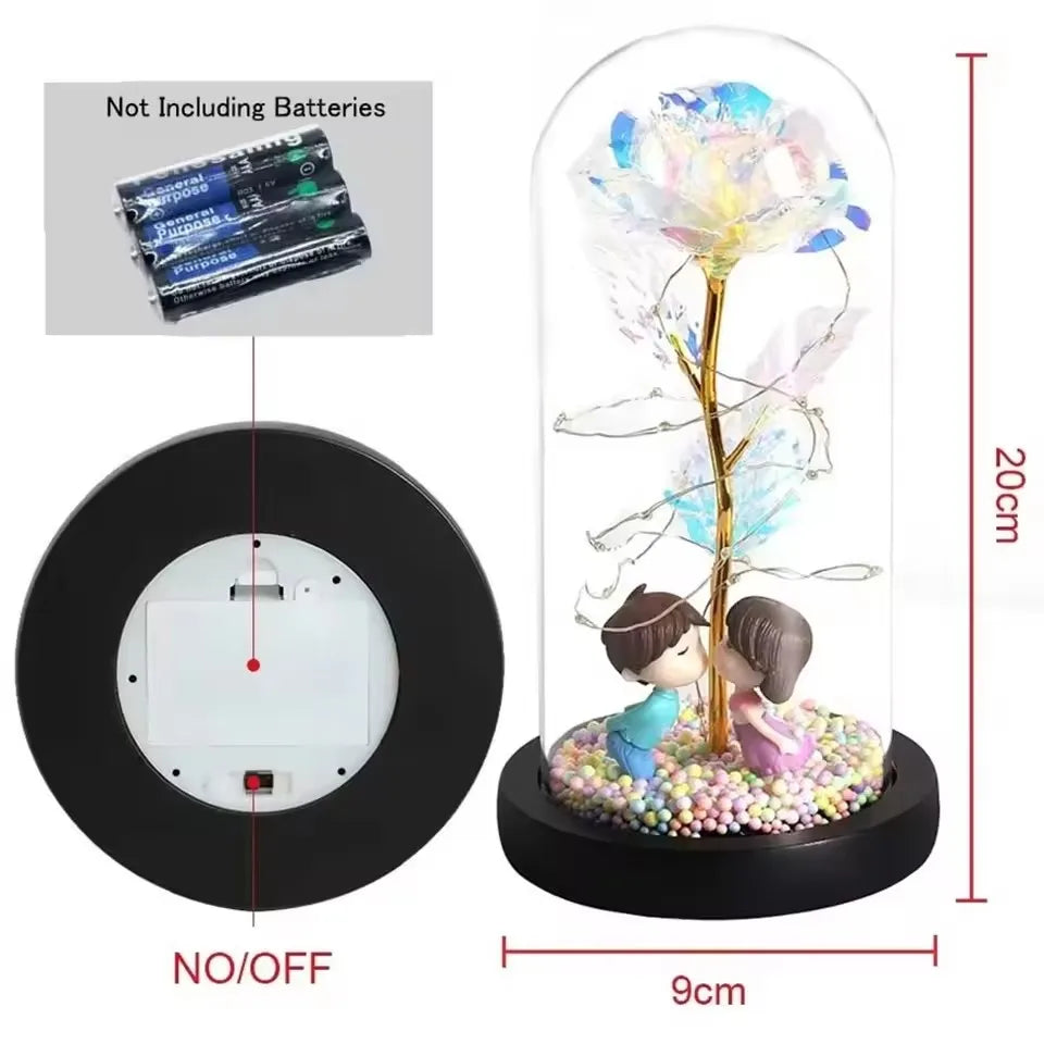 Galaxy Eternal Rose — LED Glass Dome