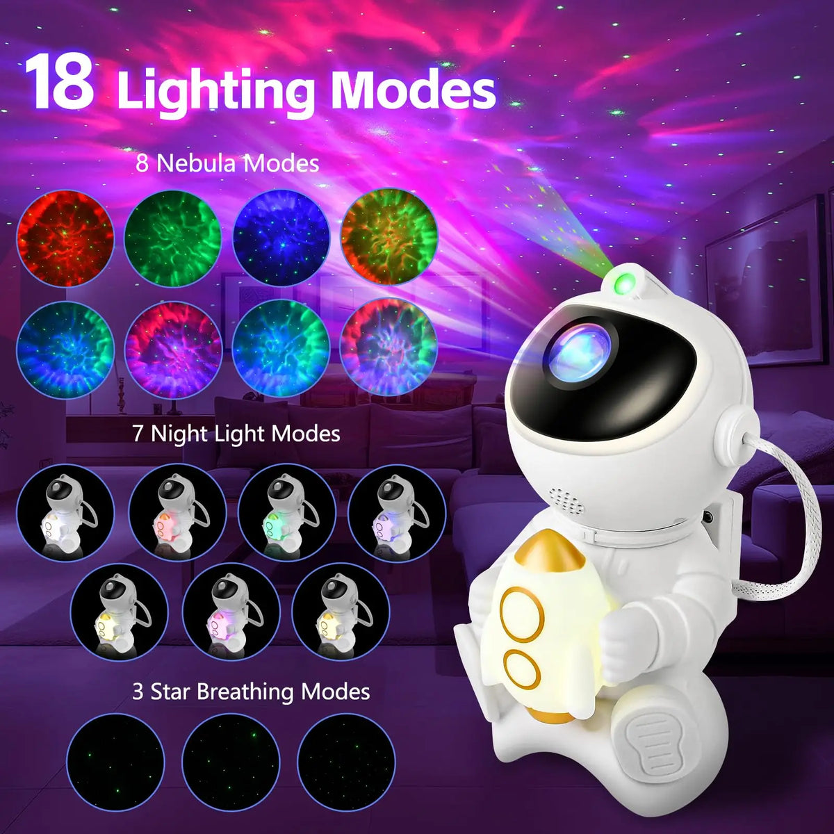 Astronaut Galaxy Projector — Bluetooth Starlight