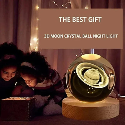 Cosmos Crystal Ball Lamp — 3D Engraved Night Light