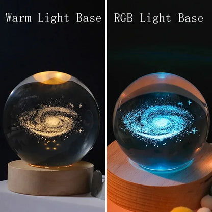 Cosmos Crystal Ball Lamp — 3D Engraved Night Light